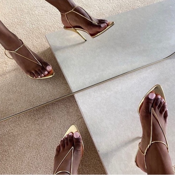 Gold BYDose Mid Aurum Knotted Thong Sandal - Picture 6 of 7